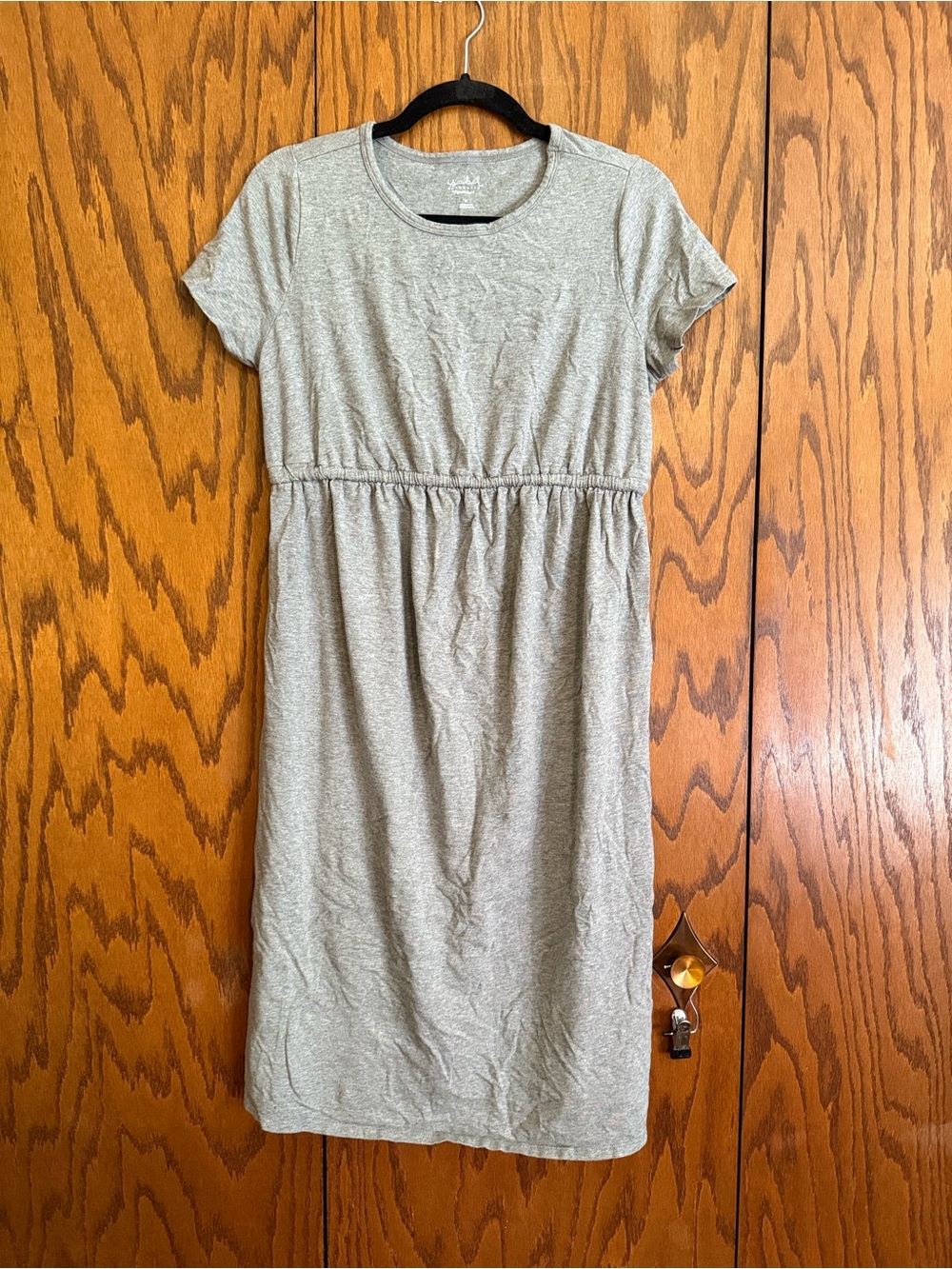 Isabel Maternity by Ingrid & Isabel Gray Tie Waist Midi Dress Size M